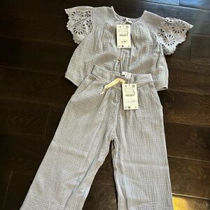 Beautiful light blue Zara 2 piece matching outfit. NWT